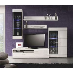 Kasvo FANTOM (PHANTOM) obývací stěna bílá / dvířka bílý lesk obraz