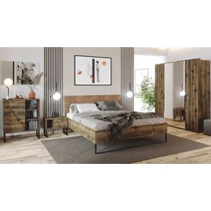 Kasvo CARMEN (QUADRO) LOŽNICE KOMPLET černý kov / dub Fregat obraz