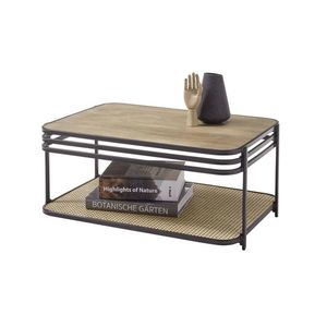 Kasvo BOMI kafé stolek kovová černá kostra / mango dřevo obraz