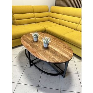 Kasvo MOCA kafé stolek kostra antracit / dřevo akácie obraz