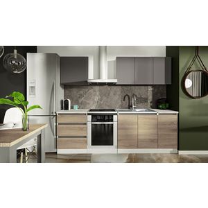 Kasvo STELLAR kuchyňská linka 180 bílá/antracit/ dub sonoma obraz