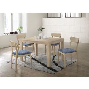Kasvo Vašek stůl+vanda židle set 1+4 Dub bělený / látka FX obraz