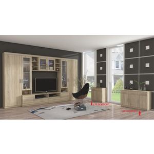 Kasvo PARIS obývací stěna dvířka grafit / korpus dub sonoma obraz