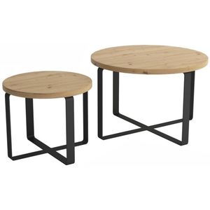 Kasvo MAX (MASANO) sada konf.stolků Dub artisan / kov černý obraz