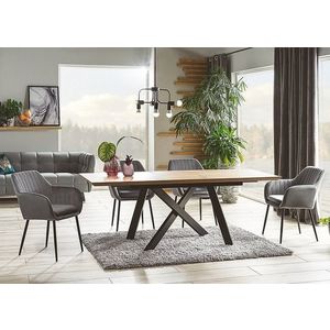 Kasvo CAPI (CAPITOL) stůl jíd. 160(200)x90 (S) Deska dubová / nohy černé obraz