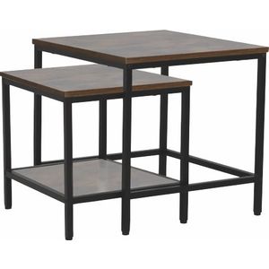 Kasvo VENDYS B (WENDY B) sada konf.stolků braz. rustikal / černé nohy obraz