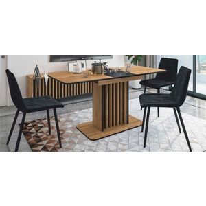 Kasvo KEN (KENT) jídelní stůl R 85x130 dub artisan / černá obraz