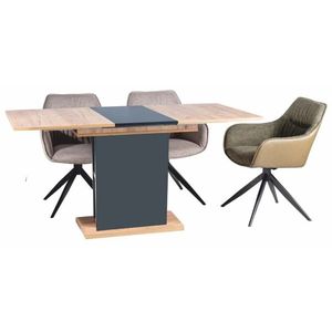 Kasvo TOMA (TAMPA) jídelní stůl R 60x100 dub zlatý / antracit obraz