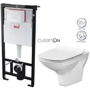 Předstěnový instalační systém bez tlačítka + WC CERSANIT CLEANON CARINA + SEDÁTKO AM101/1120 X CA3 obraz