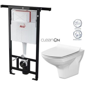ALCA Jádromodul předstěnový instalační systém bez tlačítka + WC CERSANIT CLEANON CARINA + SEDÁTKO AM102/1120 X CA3 obraz