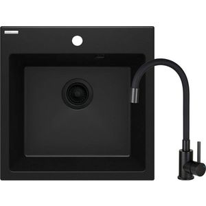 DEANTE Evora grafit Granitový dřez včetně baterie ZQJNN103 obraz