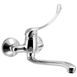 AQUALINE 35 nástěnná baterie, rozteč 100, lékařská páka, ramínko ploché zvýšené, 220, chrom 52044 obraz