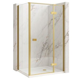 REA/S Sprchový kout Atlas 100x90 Brush Gold vpravo KPL-K4475 obraz