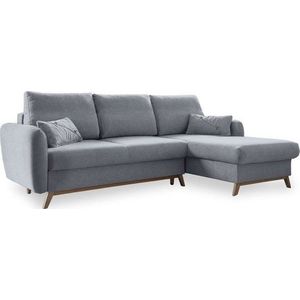 Světle šedá rozkládací rohová pohovka Miuform Scandic Lagom, pravý roh obraz