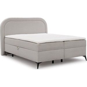 Světle šedá boxspring postel s úložným prostorem 140x200 cm Ornes – Ropez obraz