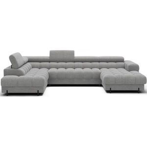 Šedá rozkládací rohová pohovka z textilie bouclé (levý roh/do "U") Feraria – ELTAP obraz