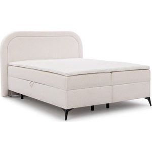 Bílá boxspring postel s úložným prostorem 180x200 cm Ornes – Ropez obraz