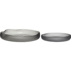 Šedé skleněné mísy v sadě 2 ks ø 30 cm Bow – Hübsch obraz