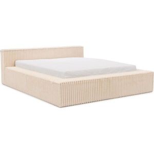 Béžová čalouněná dvoulůžková postel s úložným prostorem s roštem 160x200 cm Cloe – Ropez obraz