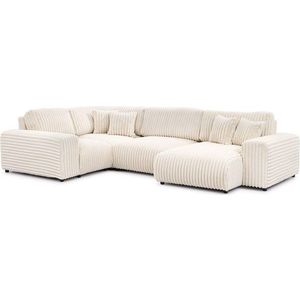 Krémová manšestrová rohová pohovka (levý roh/do "U") Justin – Ropez obraz
