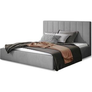 Šedá čalouněná dvoulůžková postel s úložným prostorem s roštem 140x200 cm Audrey – ELTAP obraz