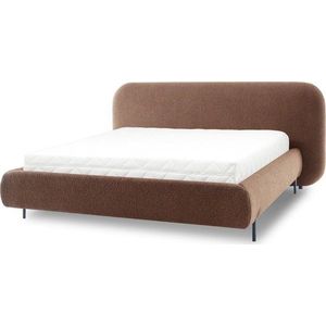 Čalouněná dvoulůžková postel s úložným prostorem s roštem 140x200 cm v terakotové barvě Pointt – ELTAP obraz