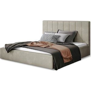Béžová čalouněná dvoulůžková postel s úložným prostorem s roštem 140x200 cm Audrey – ELTAP obraz