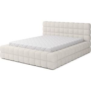 Bílá čalouněná dvoulůžková postel s úložným prostorem s roštem 180x200 cm Dizzle – ELTAP obraz