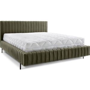 Zelená čalouněná dvoulůžková postel s úložným prostorem s roštem 160x200 cm Plissa – ELTAP obraz