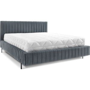 Modrá čalouněná dvoulůžková postel s úložným prostorem s roštem 140x200 cm Plissa – ELTAP obraz