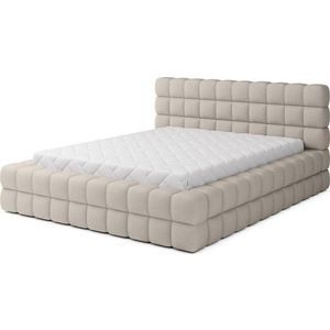 Béžová čalouněná dvoulůžková postel s úložným prostorem s roštem 140x200 cm Dizzle – ELTAP obraz