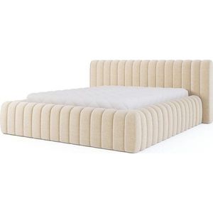 Béžová čalouněná dvoulůžková postel s úložným prostorem s roštem 180x200 cm Carilla – ELTAP obraz