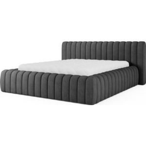 Tmavě šedá čalouněná dvoulůžková postel s úložným prostorem s roštem 160x200 cm Carilla – ELTAP obraz