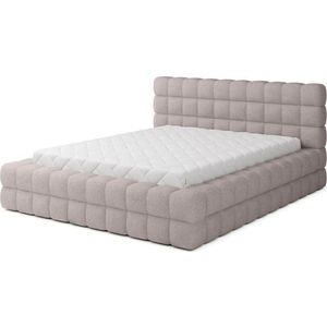 Světle růžová čalouněná dvoulůžková postel s úložným prostorem s roštem 160x200 cm Dizzle – ELTAP obraz