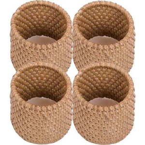 Sada 4 přírodních ratanových kroužků na ubrousky Tiseco Home Studio obraz