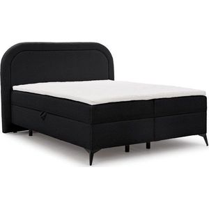 Černá boxspring postel s úložným prostorem 200x200 cm Ornes – Ropez obraz