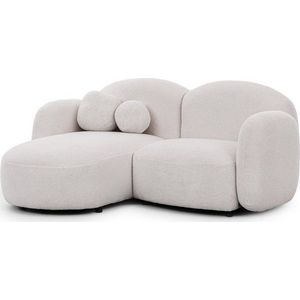 Krémová rohová pohovka z textilie bouclé (levý roh/s lenoškou) Orbit – Ropez obraz