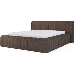 Hnědá čalouněná dvoulůžková postel s úložným prostorem s roštem 140x200 cm Carilla – ELTAP obraz