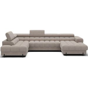 Béžová rozkládací rohová pohovka z textilie bouclé (levý roh/do "U") Feraria – ELTAP obraz