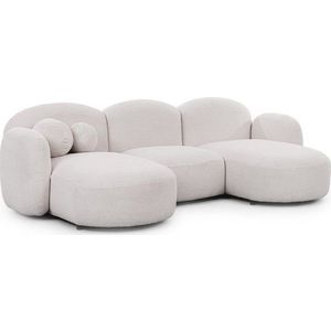 Krémová rohová pohovka z textilie bouclé (do "U") Orbit – Ropez obraz