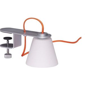 Šedá stolní lampa se skleněným stínidlem (výška 23 cm) Lure – Hübsch obraz