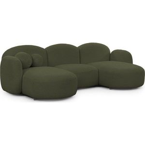 Zelená rohová pohovka z textilie bouclé (do "U") Orbit – Ropez obraz
