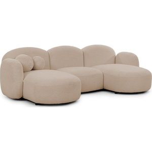 Světle hnědá rohová pohovka z textilie bouclé (do "U") Orbit – Ropez obraz