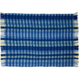 Modrá deka s příměsí vlny 140x200 cm Loom – Hübsch obraz