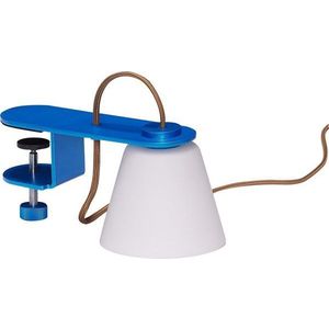 Modrá stolní lampa se skleněným stínidlem (výška 23 cm) Lure – Hübsch obraz
