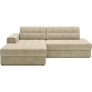 Světle hnědá sametová rozkládací rohová pohovka (levý roh/s lenoškou) Blezalt – ELTAP obraz