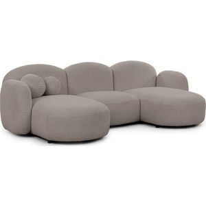 Šedá rohová pohovka z textilie bouclé (do "U") Orbit – Ropez obraz