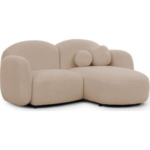 Světle hnědá rohová pohovka z textilie bouclé (pravý roh/s lenoškou) Orbit – Ropez obraz