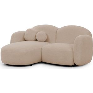 Světle hnědá rohová pohovka z textilie bouclé (levý roh/s lenoškou) Orbit – Ropez obraz