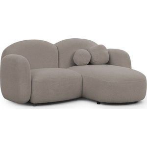 Šedá rohová pohovka z textilie bouclé (pravý roh/s lenoškou) Orbit – Ropez obraz